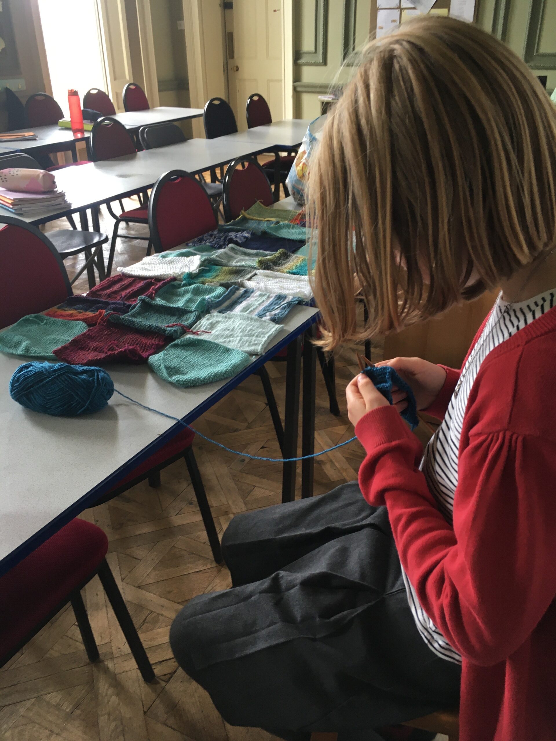 girl knitting