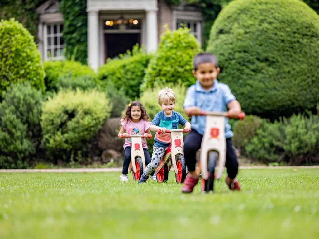 children riding bikes