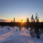 sunset in a snowy location