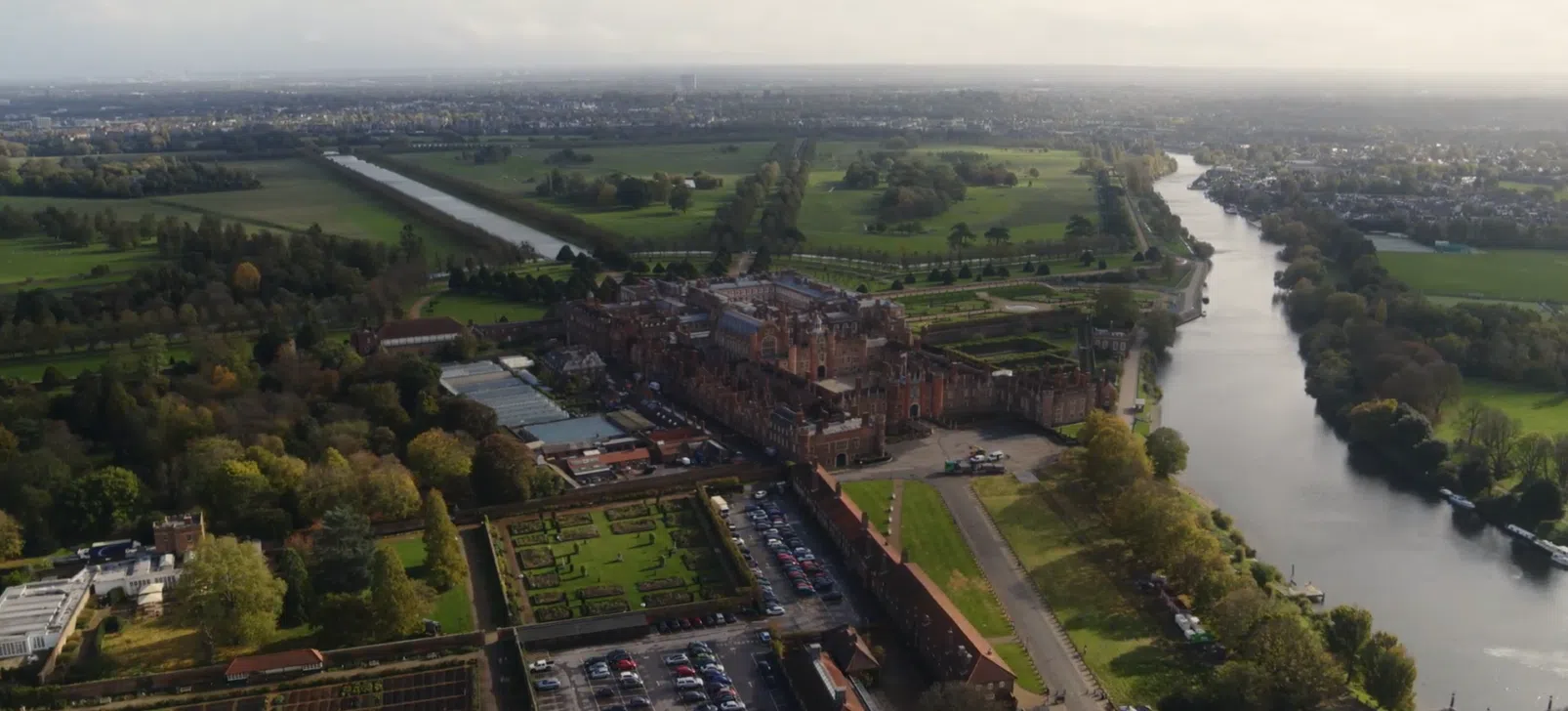 Aerial view of school