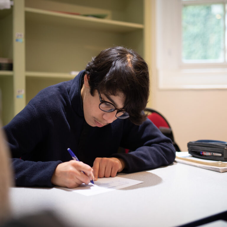 student in class