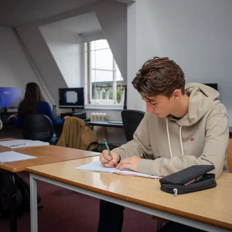 student in class