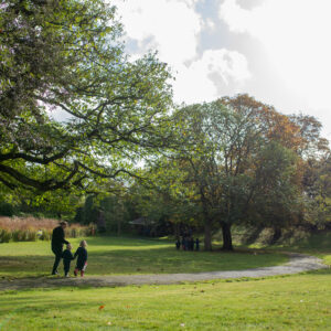 students on a walk with their teacher
