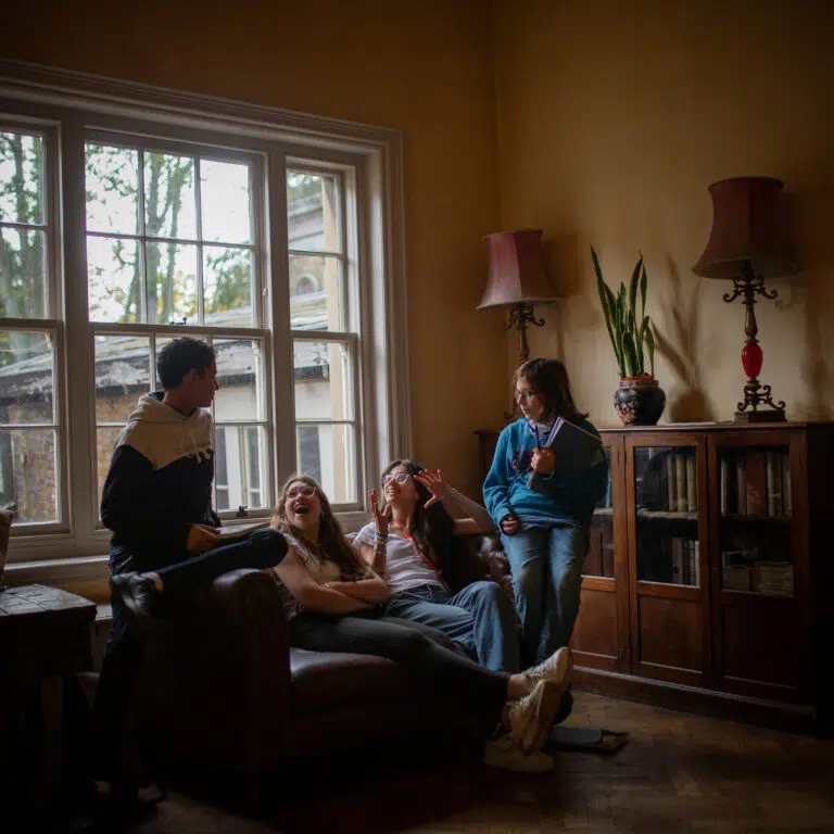 students in a cosy area